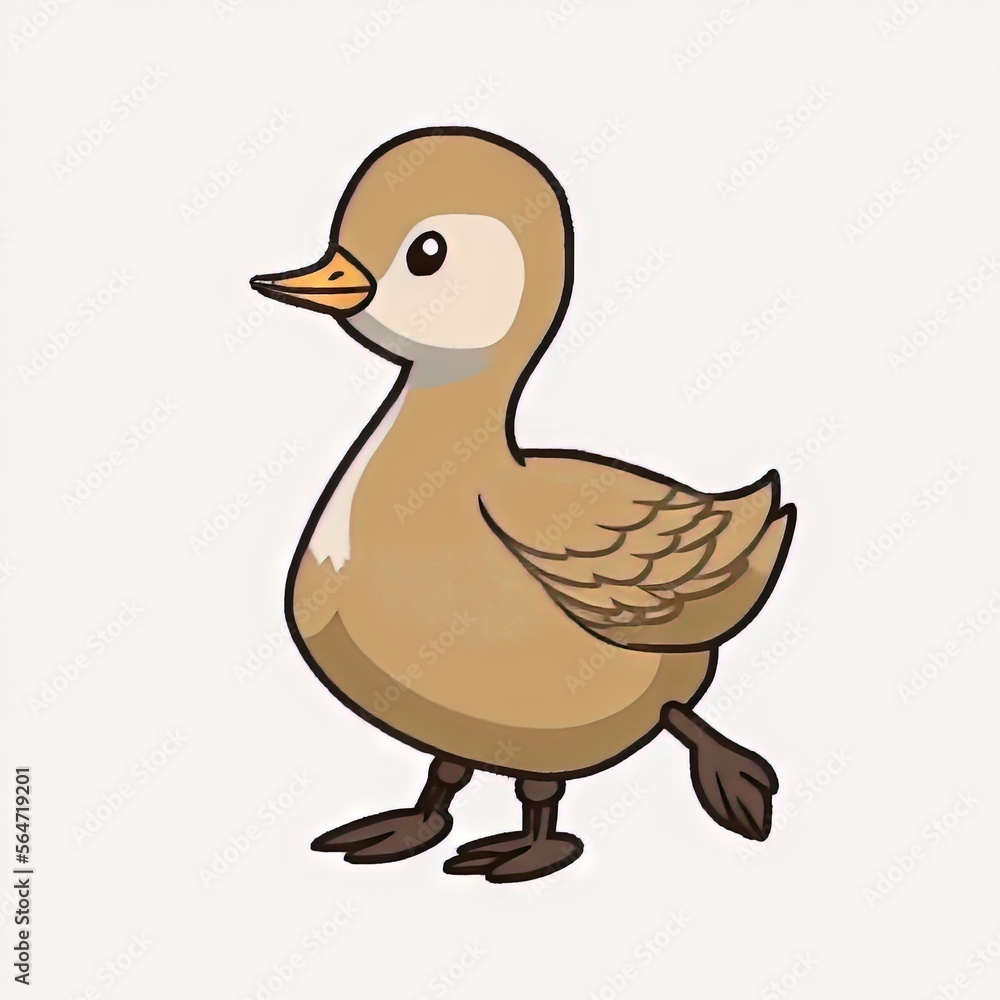 Poster a duck with a white background and a brown duck with a white background and a brown duck with a whit