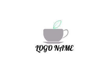 vector brand logo for brand identity. vintage, modern, minimal, tea leaf, coffee leaf with black color