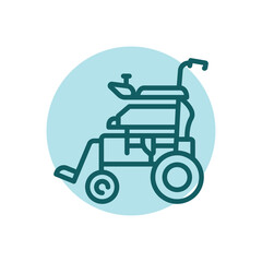 Manual wheelchair color line icon. Disability. Isolated vector element.