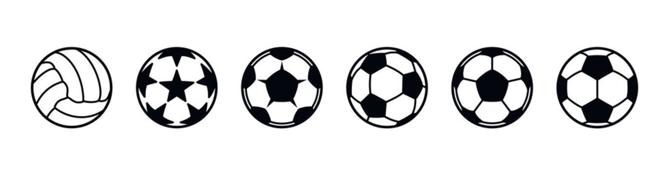Vector soccer ball icons isolated on white background. Soccer ball icons set set. Vector illustration