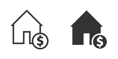 House icon with dollar sign. Vector illustration.