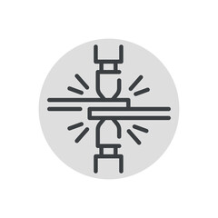 Spot welding сolor line icon. Metal work.
