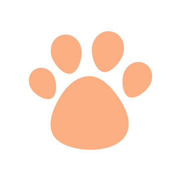 Silhouette of a paw print, isolated.