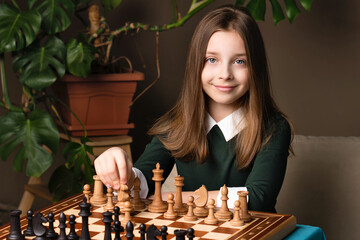 Chess player teenager girl