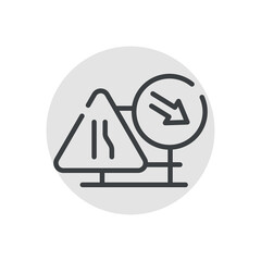 Road repair сolor line icon. Road construction.