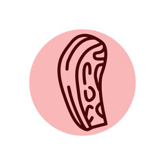 Beef brisket color line icon. Cutting meat.