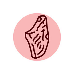 Beef hem color line icon. Cutting meat.