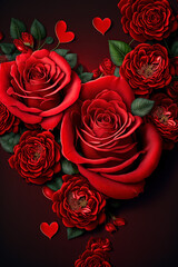 Hintergrund Rosen und Herz Illustration, für Valentinstag, Hochzeiten, Verlobung, Muttertag