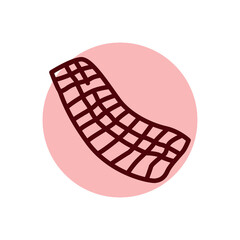 Beef ribs color line icon. Cutting meat.