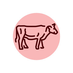 Cow animal color line icon. Pictogram for web page