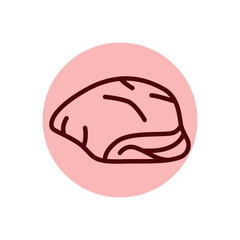 Beef liver color line icon. Cutting meat.