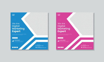 Corporate social media post banner template, and social media web banner design, Facebook Post, Instagram Post template