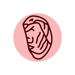 Ribeye beef steak color line icon. Cutting meat.