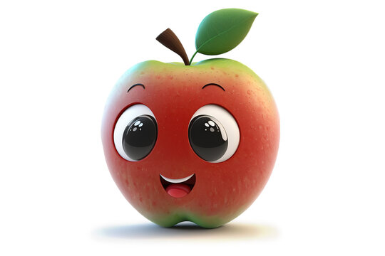 smiling apple character