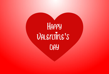 Illustration with red heart and white text 'Happy valentine's day'.