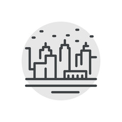 Urbanism black line icon. Nature landscape. Pictogram for web page.