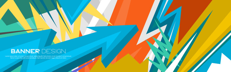 Abstract colorful arrow background banner design