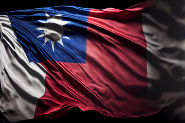Taiwan flag patriot illustration, Taiwanese flags patriotism; Generative AI
