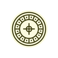 Obraz premium Roulette wheel black line icon. Casino game.