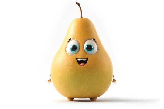 smiling pear character