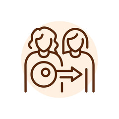 Egg donor black line icon. Fertilization.