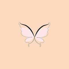 Beauty Butterfly line art logo design template