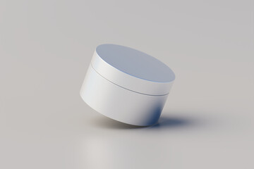 Aluminum Cosmetic Jar Mockup. 3D Rendering