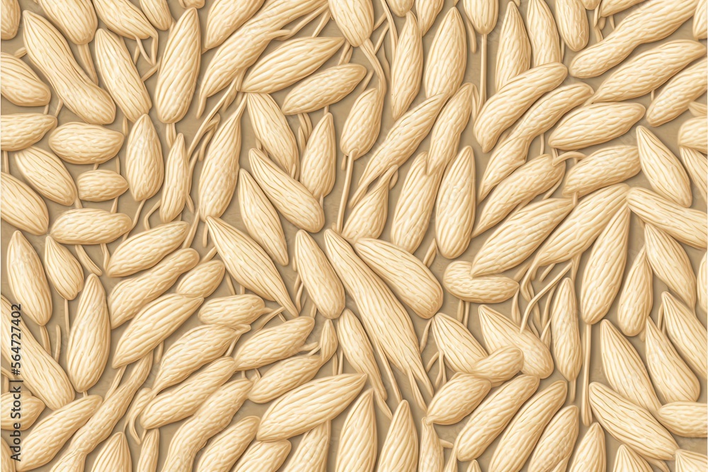 Poster a pattern of nuts on a brown background with a white border around it and a brown background with a 