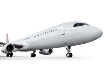 Fototapeta na wymiar Close-up of passenger aircraft isolated on white background