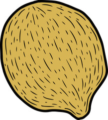 Full lemon with black line, png file