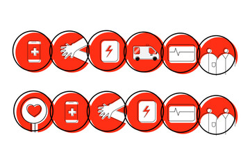 Medical chain of survival elements on isolated background.
