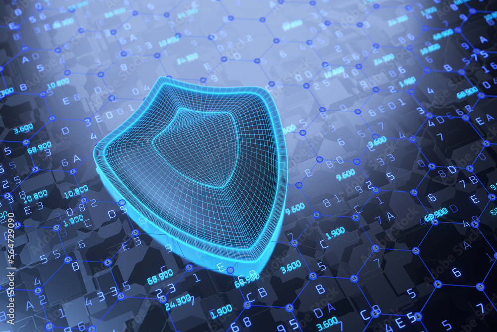 Poster data protection concept. internet digital security technology concept for business. protect your dat