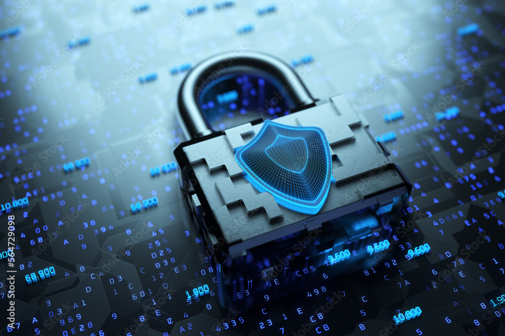 Poster data protection concept. protection of personal data. internet digital security technology concept f