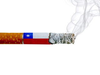 Chile country smoking addiction creative design. Tobacco Industry concept. A healthy lifestyle is becoming more popular.