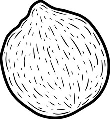 Full lemon with black line, png file