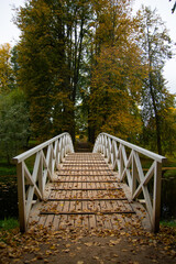 The front view to the old small bridge in the Pushkin's manor