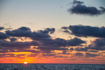 Sunrise over the sea, Caleta de Fuste, Fuerteventura, Canary Islands, Spain
