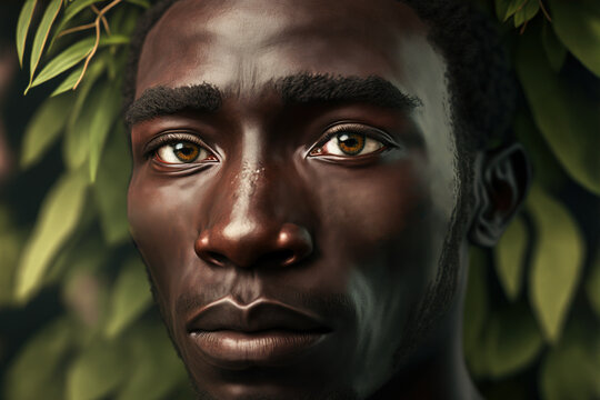 Generative AI of black man in traditional clothes