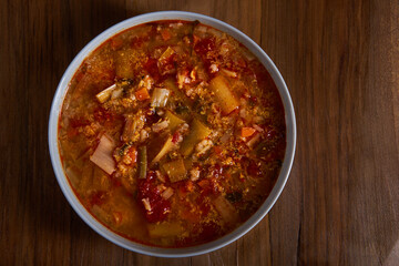 Leek and tomatoes soup