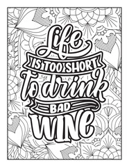 Affirmative quotes coloring page. Positive quotes. Good vibes. Coloring book for adults. Typography design. Hand drawn with inspiration word. Coloring for adult and kids. Quotes. Quotes Coloring. 
