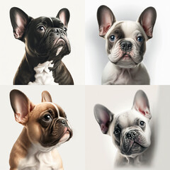 Fototapeta premium Französische Bulldogge Hunde Sammlung - Generative AI
