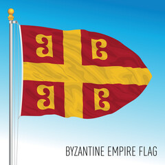 Byzantine Empire flag, ancient european country, vector illustration