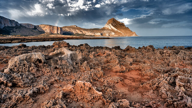 Summit of Monte Cofano above the waterline