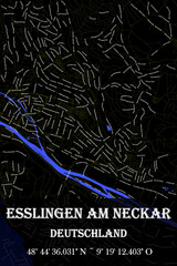 Urbaner Esslingen am Neckar Straßename Stadtplan