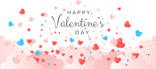 Realistic hearts decoration on transparent background with empty space for your message.  Anniversary card design such as Valentine's day, Mother's Day and Wedding. Vector illustration concept