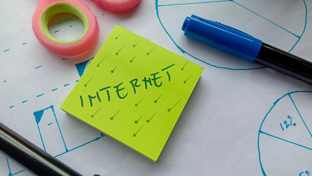Photo on a business theme with the text "INTERNET"
