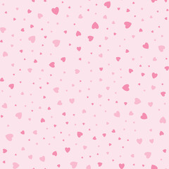 Repeated hearts drawn by hand. Cute seamless pattern. Endless romantic print. Vector illustration