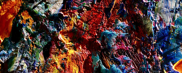 Color texture. Hand drawn oil painting on canvas. Abstract art background. Modern, contemporary art. Colorful canvas. Wall decor background	
