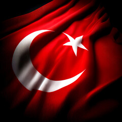 turkey flag waving, generate ai - obrazy, fototapety, plakaty