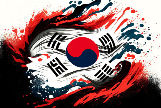  south korea flag waving, generate ai